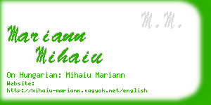 mariann mihaiu business card